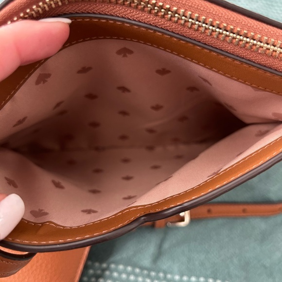 EUC KATE SPADE Pebble Leather Crossbody & Wallet Brown Cognac Tan Bag - Picture 6 of 12